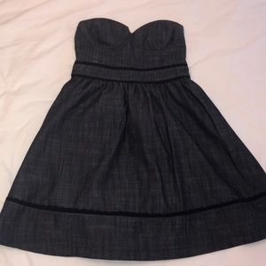 Black/charcoal grey strapless dress